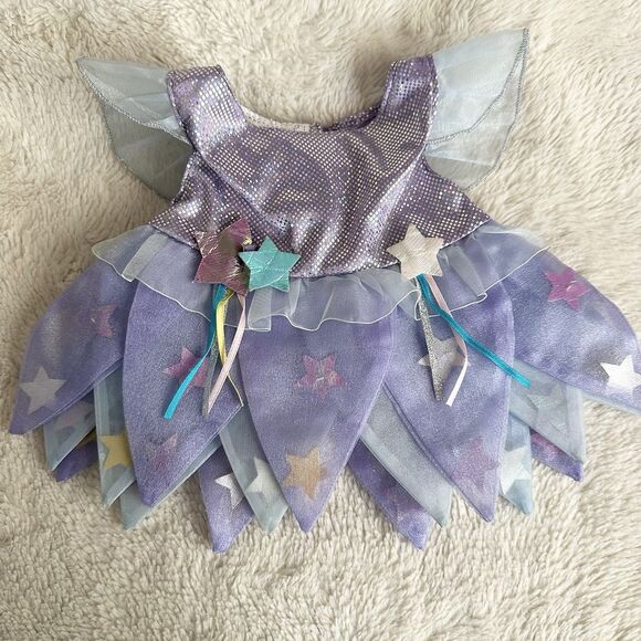 Build A Bear Workshop Purple Star Fairy Satin Glitter Ribbon Sparkle Dress - Picture 1 of 5